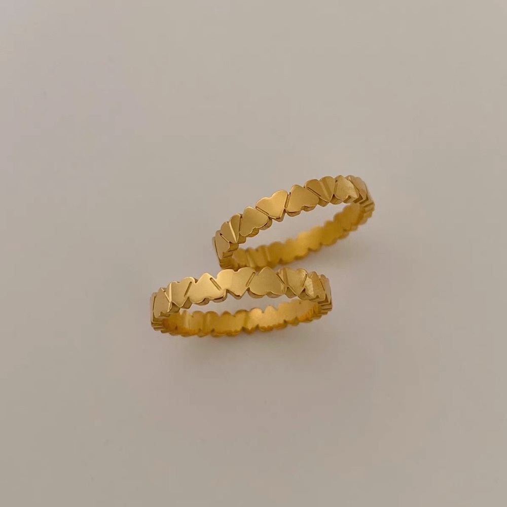 18k gold heart ring, upside down heart ring, gold stacking ring